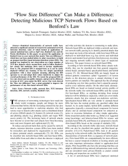 "Flow Size Difference" Can Make a Difference: Detecting Malicious TCP
  Network Flows Based on Benford's Law