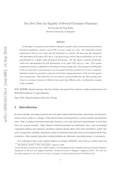 Two New Tests for Equality of Several Covariance Functions
