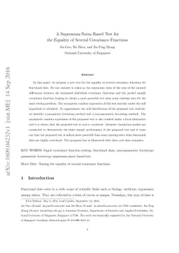 A Supremum-Norm Based Test for the Equality of Several Covariance
  Functions