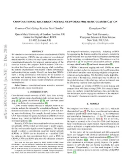 Convolutional Recurrent Neural Networks for Music Classification