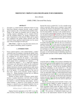 TristouNet: Triplet Loss for Speaker Turn Embedding