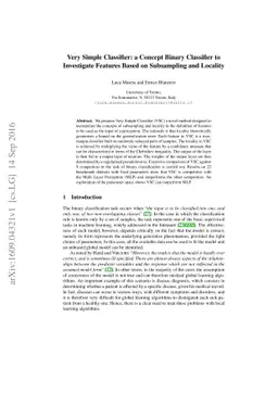 Very Simple Classifier: a Concept Binary Classifier toInvestigate
  Features Based on Subsampling and Localility