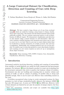 A Large Contextual Dataset for Classification, Detection and Counting of
  Cars with Deep Learning