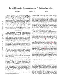 Parallel Dynamics Computation using Prefix Sum Operations