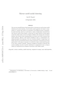 Mixture model modal clustering