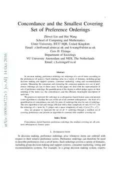 Concordance and the Smallest Covering Set of Preference Orderings