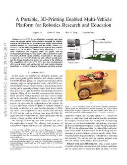 A Portable, 3D-Printing Enabled Multi-Vehicle Platform for Robotics
  Research and Education