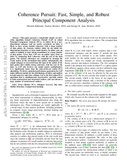 Coherence Pursuit: Fast, Simple, and Robust Principal Component Analysis