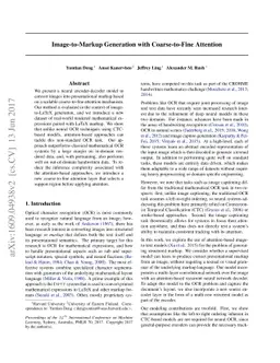 Image-to-Markup Generation with Coarse-to-Fine Attention