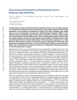 Discovering and Deciphering Relationships Across Disparate Data
  Modalities
