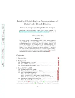 Prioritised Default Logic as Argumentation with Partial Order Default
  Priorities