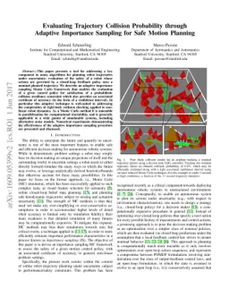 Evaluating Trajectory Collision Probability through Adaptive Importance
  Sampling for Safe Motion Planning