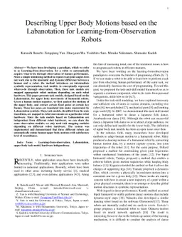 Describing upper body motions based on the Labanotation for
  learning-from-observation robots