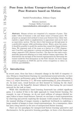 Pose from Action: Unsupervised Learning of Pose Features based on Motion