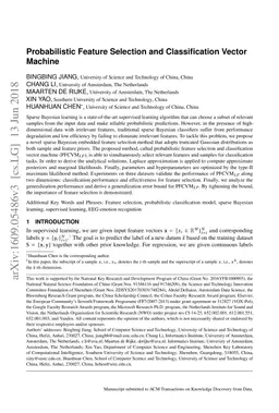 Probabilistic Feature Selection and Classification Vector Machine