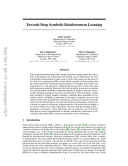 Towards Deep Symbolic Reinforcement Learning