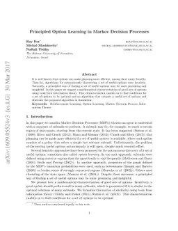 Principled Option Learning in Markov Decision Processes