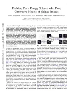 Enabling Dark Energy Science with Deep Generative Models of Galaxy
  Images