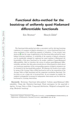 Functional delta-method for the bootstrap of uniformly quasi-Hadamard
  differentiable functionals