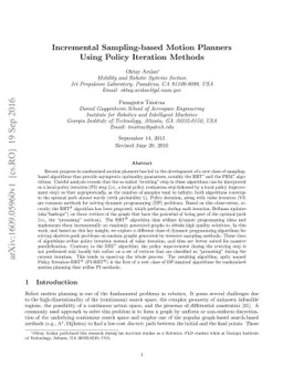 Incremental Sampling-based Motion Planners Using Policy Iteration
  Methods