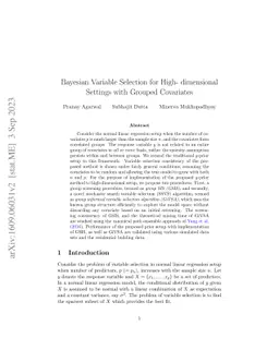 Bayesian Variable Selection Under High-dimensional Settings With Grouped
  Covariates