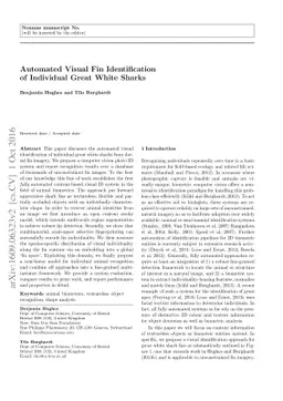 Automated Visual Fin Identification of Individual Great White Sharks