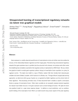 Unsupervised learning of transcriptional regulatory networks via latent
  tree graphical models