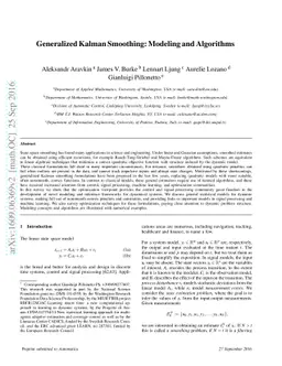 Generalized Kalman Smoothing: Modeling and Algorithms
