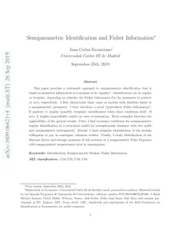 Semiparametric Identification and Fisher Information