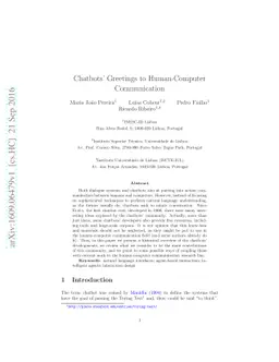 Chatbots' Greetings to Human-Computer Communication