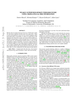 Weakly supervised spoken term discovery using cross-lingual side
  information