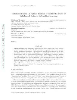 Imbalanced-learn: A Python Toolbox to Tackle the Curse of Imbalanced
  Datasets in Machine Learning