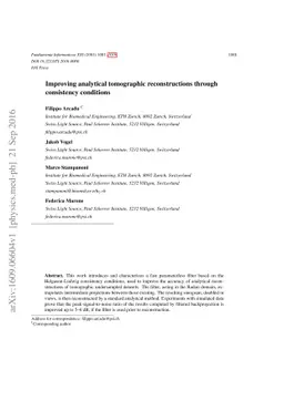 Improving analytical tomographic reconstructions through consistency
  conditions