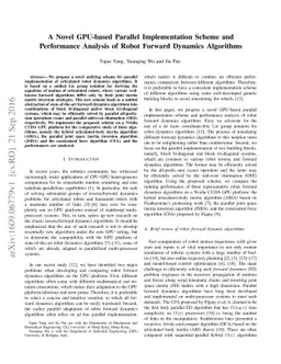 A Novel GPU-based Parallel Implementation Scheme and Performance
  Analysis of Robot Forward Dynamics Algorithms