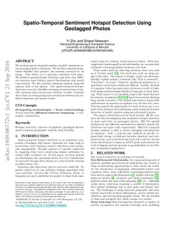 Spatio-Temporal Sentiment Hotspot Detection Using Geotagged Photos
