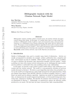 Bibliographic Analysis with the Citation Network Topic Model