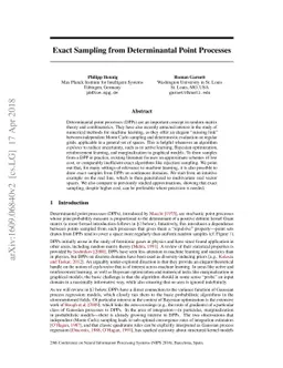 Exact Sampling from Determinantal Point Processes