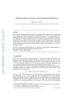 Orthogonal Series Estimates on Strong Spatial Mixing Data