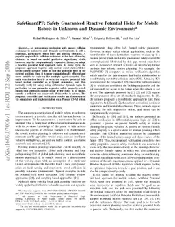 SafeGuardPF: Safety Guaranteed Reactive Potential Fields for Mobile
  Robots in Unknown and Dynamic Environments