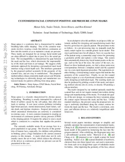 Customized Facial Constant Positive Air Pressure (CPAP) Masks