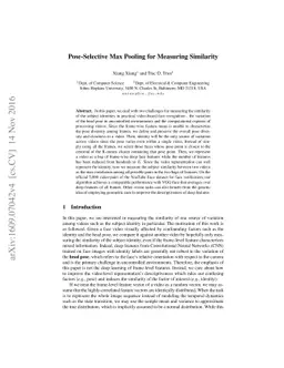 Pose-Selective Max Pooling for Measuring Similarity