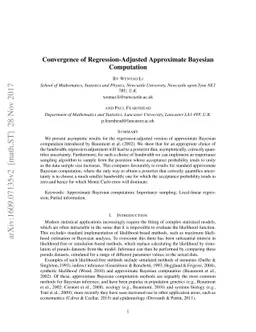 Convergence of Regression Adjusted Approximate Bayesian Computation