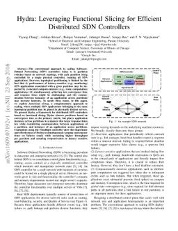 Hydra: Leveraging Functional Slicing for Efficient Distributed SDN
  Controllers