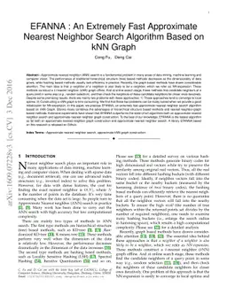 EFANNA : An Extremely Fast Approximate Nearest Neighbor Search Algorithm
  Based on kNN Graph