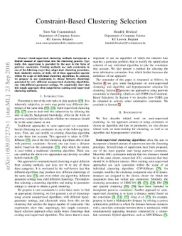 Constraint-Based Clustering Selection