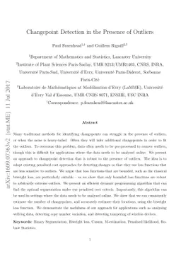 Changepoint Detection in the Presence of Outliers