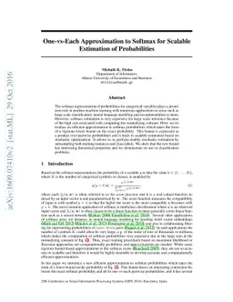 One-vs-Each Approximation to Softmax for Scalable Estimation of
  Probabilities