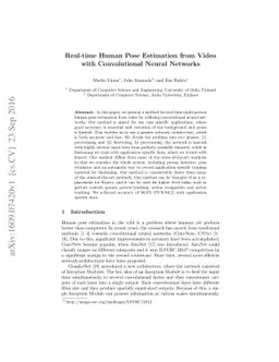 Real-time Human Pose Estimation from Video with Convolutional Neural
  Networks