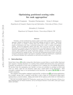 Optimizing positional scoring rules for rank aggregation