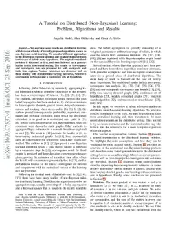 A Tutorial on Distributed (Non-Bayesian) Learning: Problem, Algorithms
  and Results